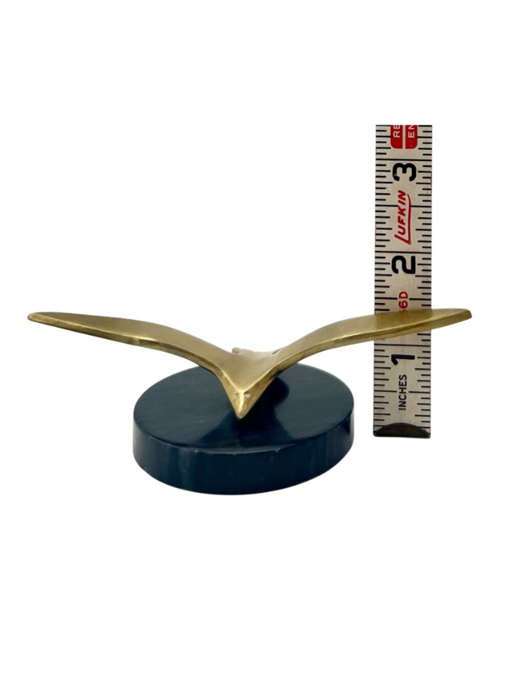Vintage Brass Seagull Bird Sculpture Figurine Black Marble Base Minimalist MCM - Picture 6 of 9
